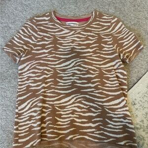 Anthropologie Beige Zebra Print Shirt